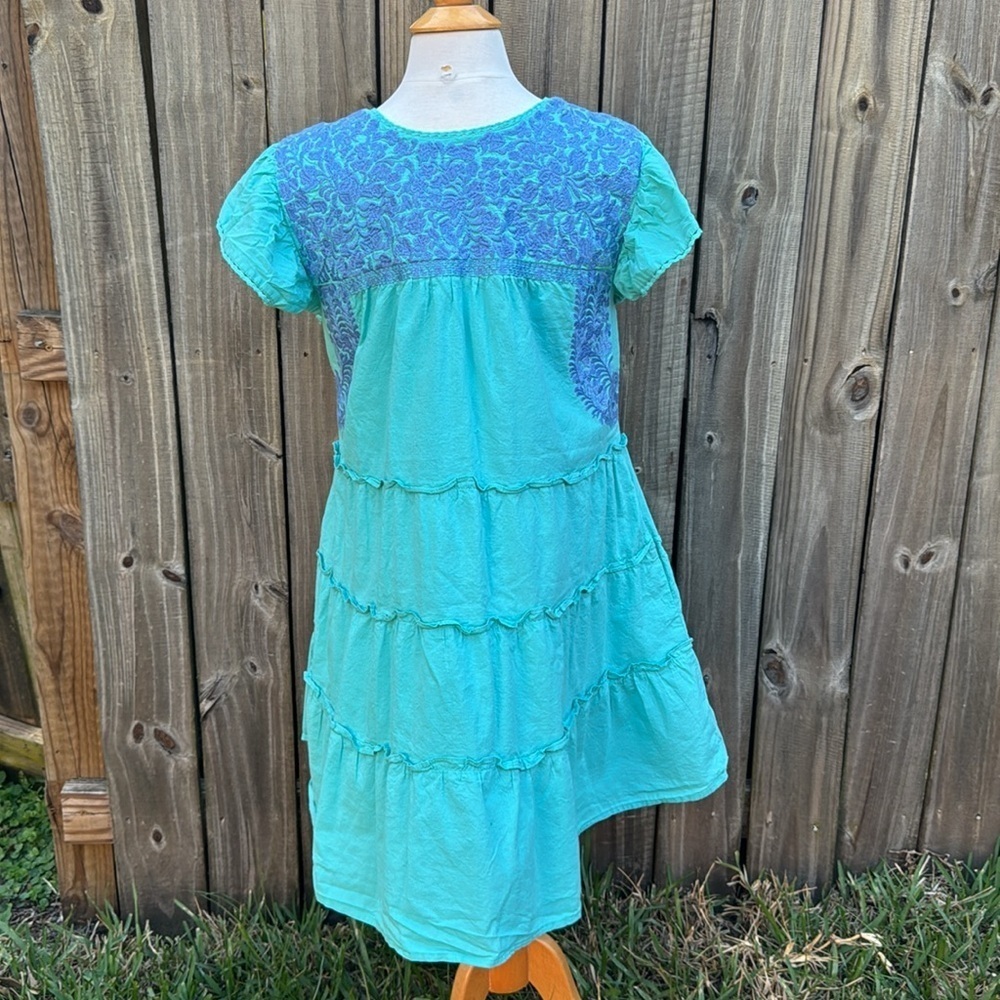 J. Marie embroidered a-line mini dress, size Large - Picture 5 of 8